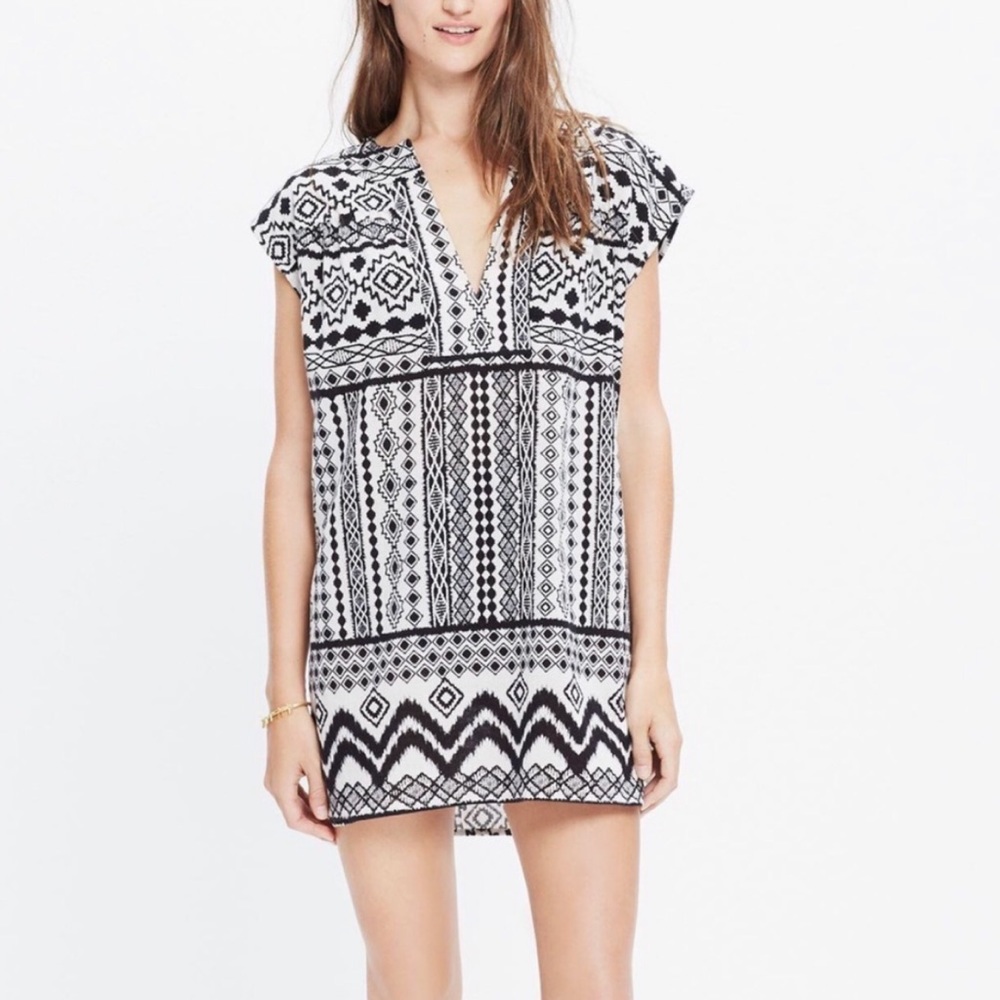 Madewell tribal/aztec print mini dress